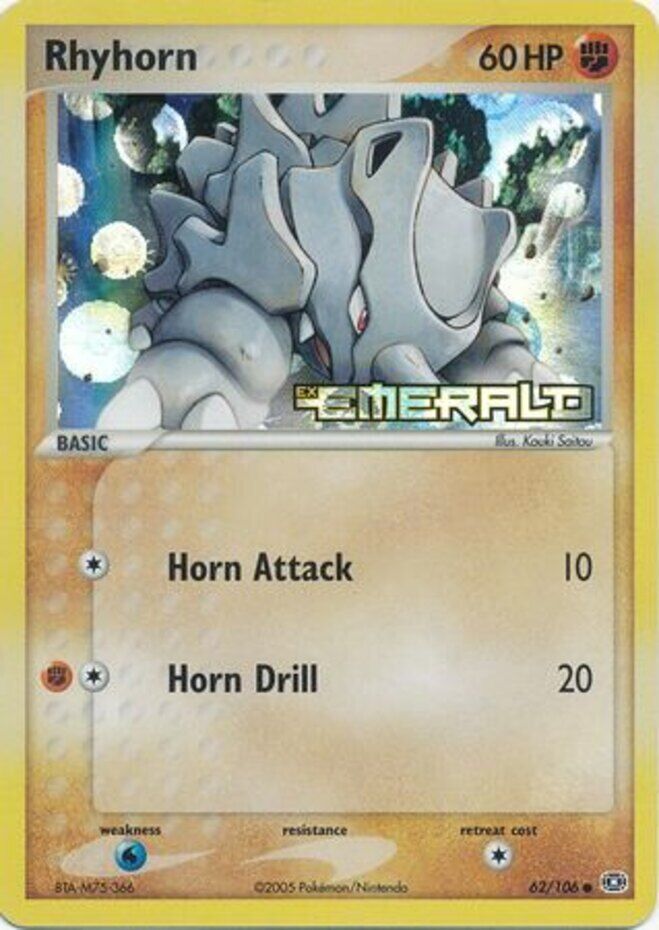 Rhyhorn (62/106) (Stamped) [EX: Emerald] | Gam3 Escape