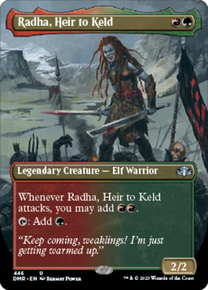 Radha, Heir to Keld (Borderless Alternate Art) [Dominaria Remastered] | Gam3 Escape