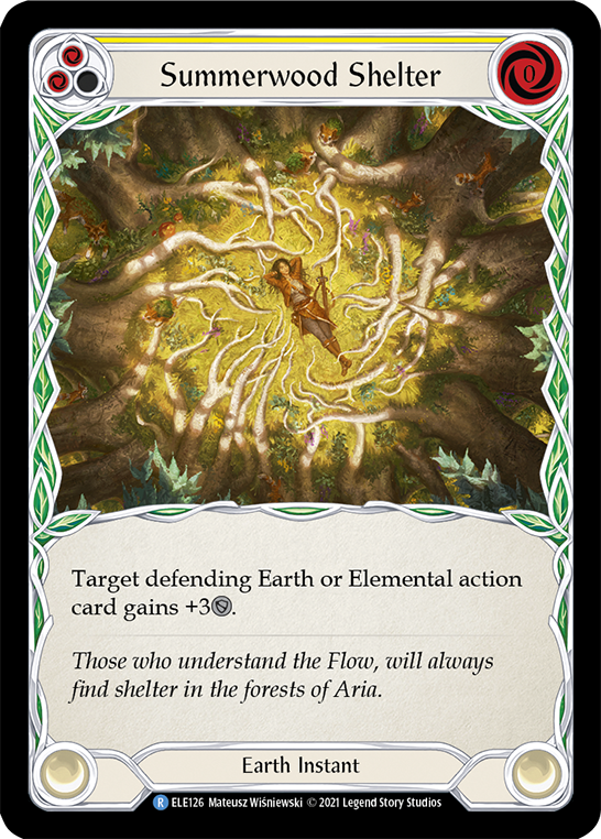 Summerwood Shelter (Yellow) [ELE126] (Tales of Aria)  1st Edition Rainbow Foil | Gam3 Escape