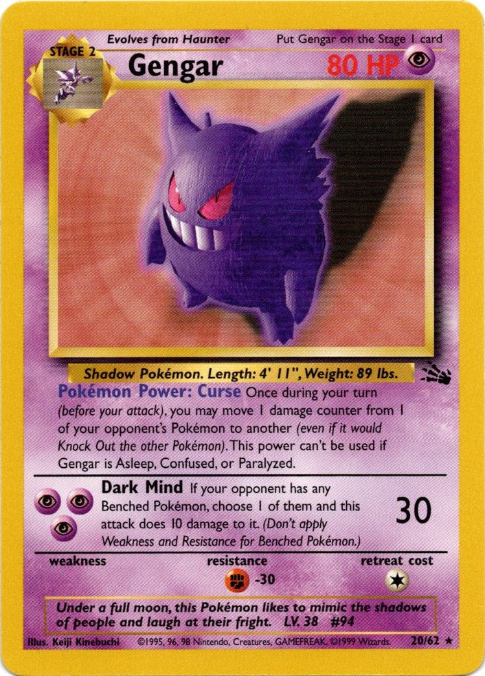 Gengar (20/62) [Fossil Unlimited] | Gam3 Escape