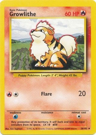 Growlithe (28/102) [Base Set Unlimited] | Gam3 Escape