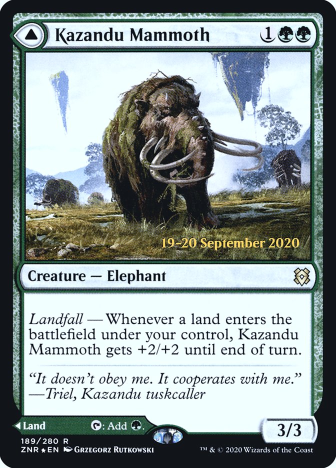 Kazandu Mammoth // Kazandu Valley  [Zendikar Rising Prerelease Promos] | Gam3 Escape