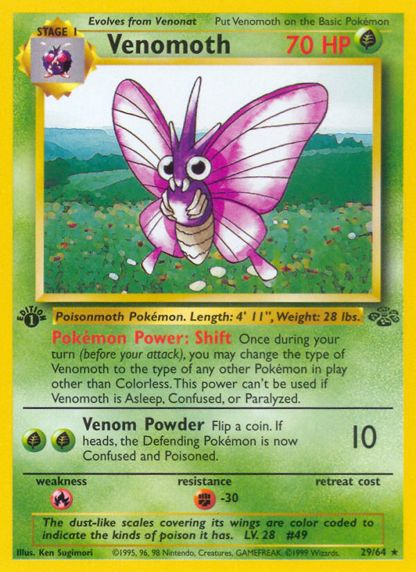 Venomoth (29/64) [Jungle 1st Edition] | Gam3 Escape