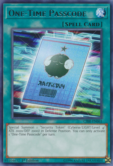 One-Time Passcode [CIBR-EN061] Rare | Gam3 Escape