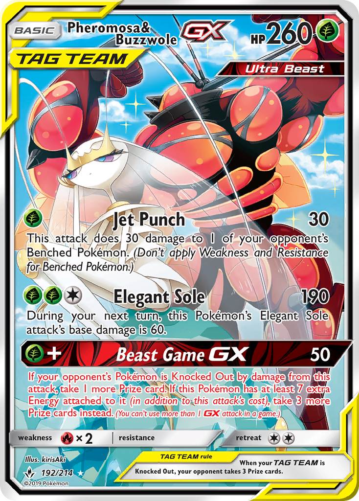 Pheromosa & Buzzwole GX (192/214) [Sun & Moon: Unbroken Bonds] | Gam3 Escape