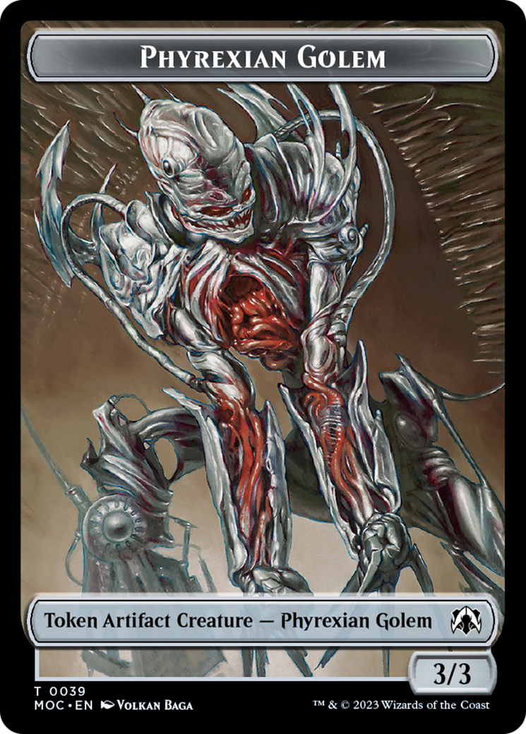 Phyrexian Golem // Phyrexian Horror Double-Sided Token [March of the Machine Commander Tokens] | Gam3 Escape