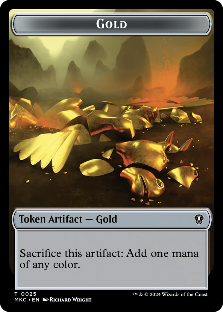 Gold // Treasure Double-Sided Token [Murders at Karlov Manor Commander Tokens] | Gam3 Escape