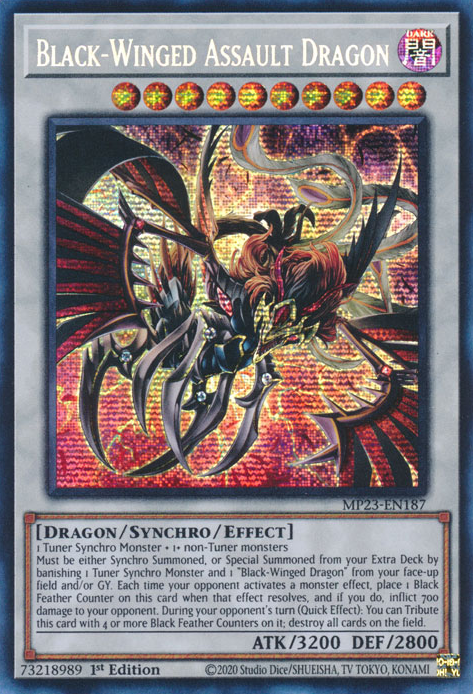 Black-Winged Assault Dragon [MP23-EN187] Prismatic Secret Rare | Gam3 Escape