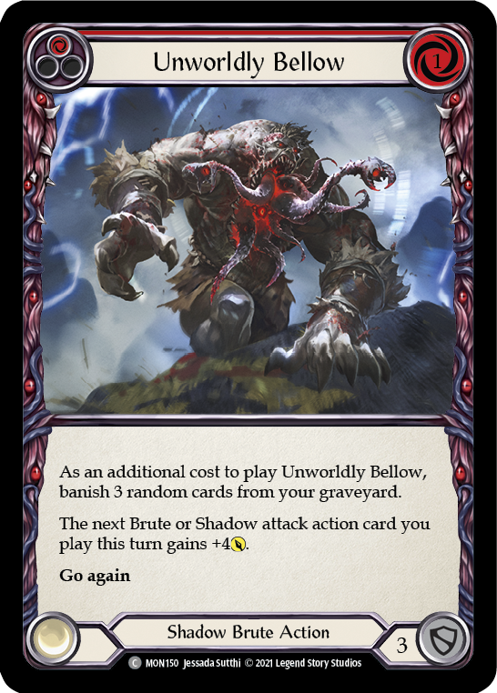 Unworldly Bellow (Red) [MON150-RF] 1st Edition Rainbow Foil | Gam3 Escape