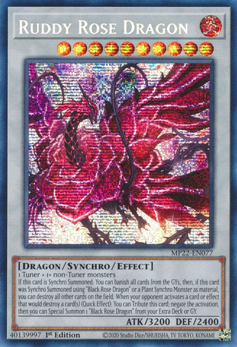 Ruddy Rose Dragon [MP22-EN077] Prismatic Secret Rare | Gam3 Escape