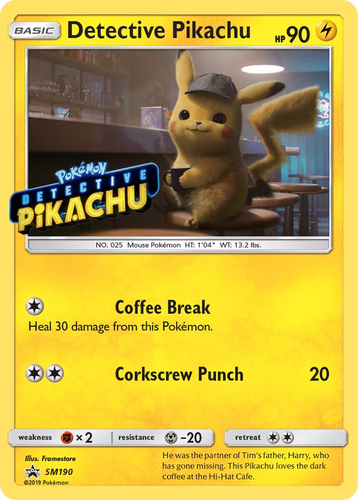 Detective Pikachu (SM190) (Stamped) [Sun & Moon: Black Star Promos] | Gam3 Escape