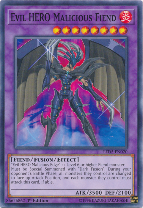 Evil HERO Malicious Fiend [LED5-EN020] Common | Gam3 Escape
