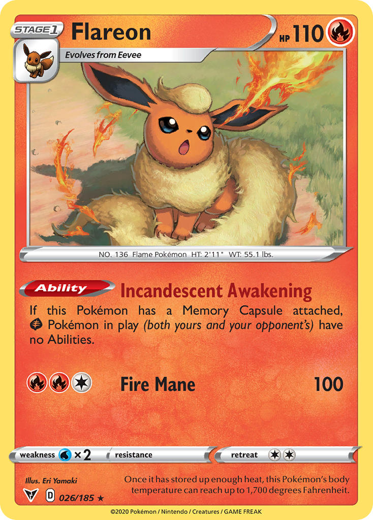 Flareon (026/185) [Sword & Shield: Vivid Voltage] | Gam3 Escape
