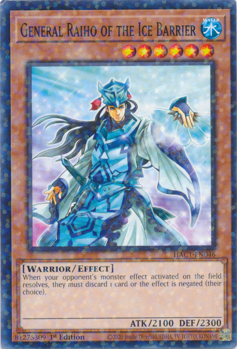 General Raiho of the Ice Barrier (Duel Terminal) [HAC1-EN046] Common | Gam3 Escape