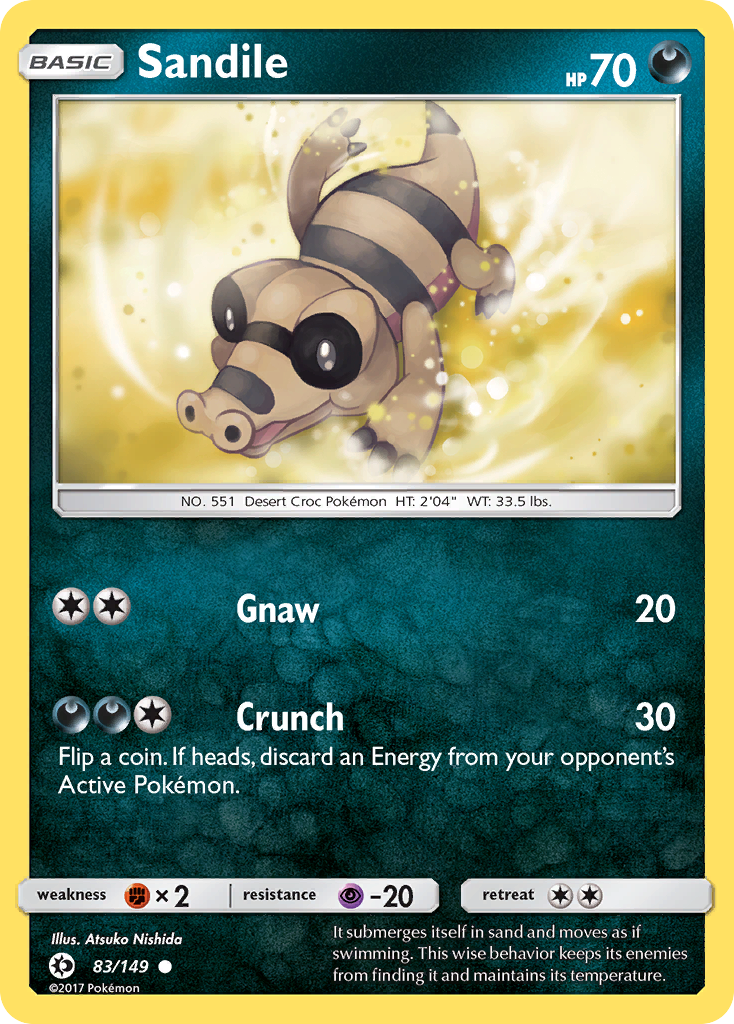 Sandile (83/149) [Sun & Moon: Base Set] | Gam3 Escape