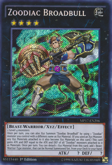 Zoodiac Broadbull [MP17-EN206] Secret Rare | Gam3 Escape