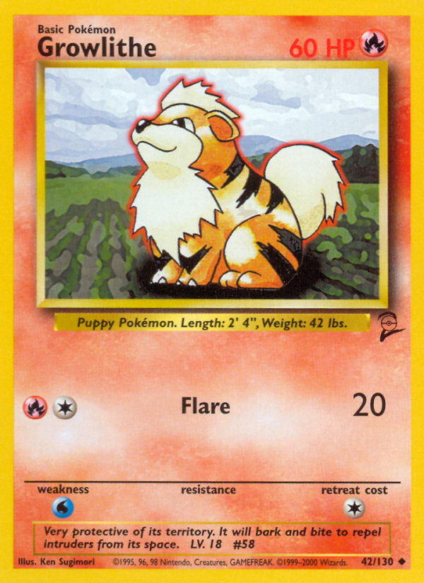 Growlithe (42/130) [Base Set 2] | Gam3 Escape