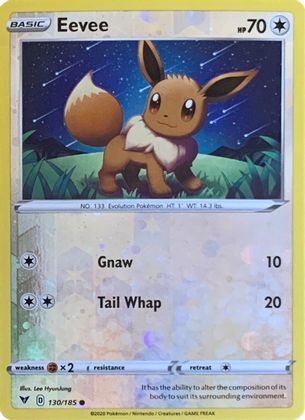 Eevee (130/185) (Reverse Cosmos Holo) [Sword & Shield: Vivid Voltage] | Gam3 Escape