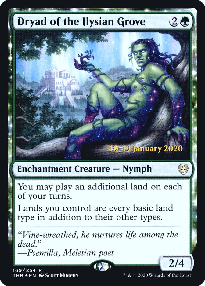 Dryad of the Ilysian Grove [Theros Beyond Death Prerelease Promos] | Gam3 Escape