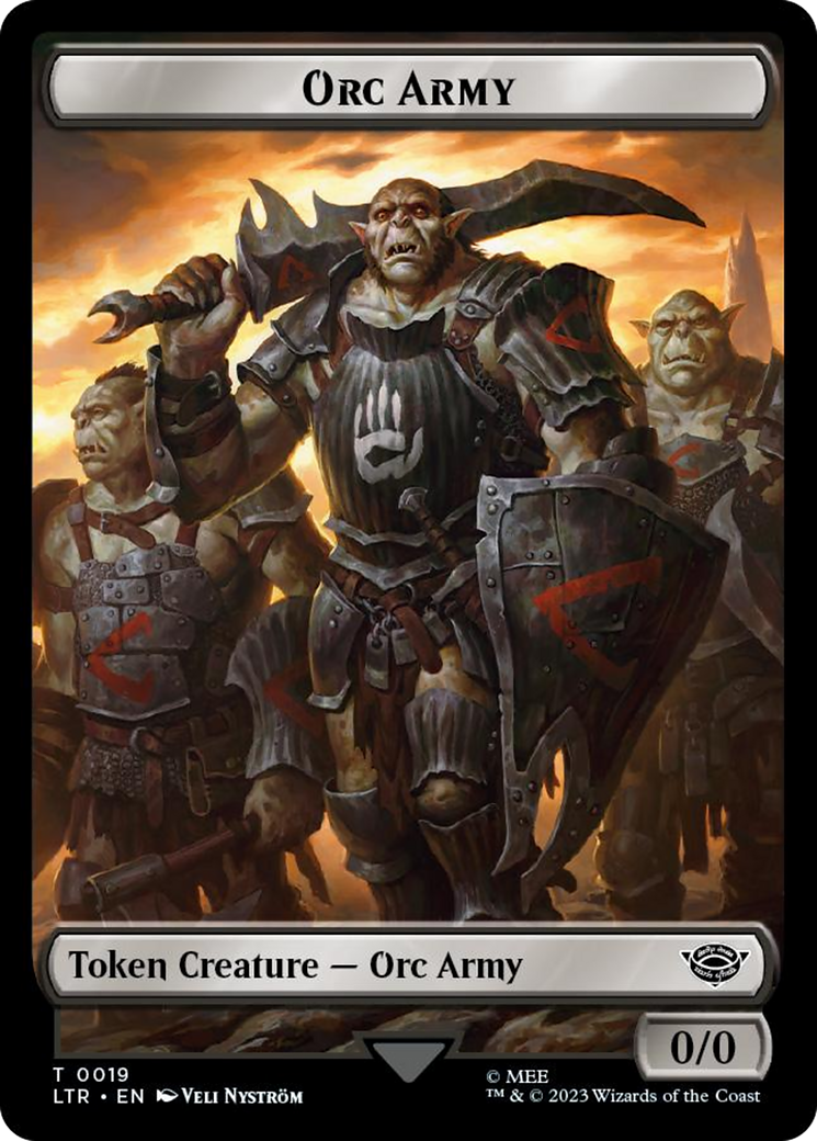 Orc Army (0019) // Food (0024) Double-Sided Token (Surge Foil) [The Lord of the Rings: Tales of Middle-Earth Tokens] | Gam3 Escape