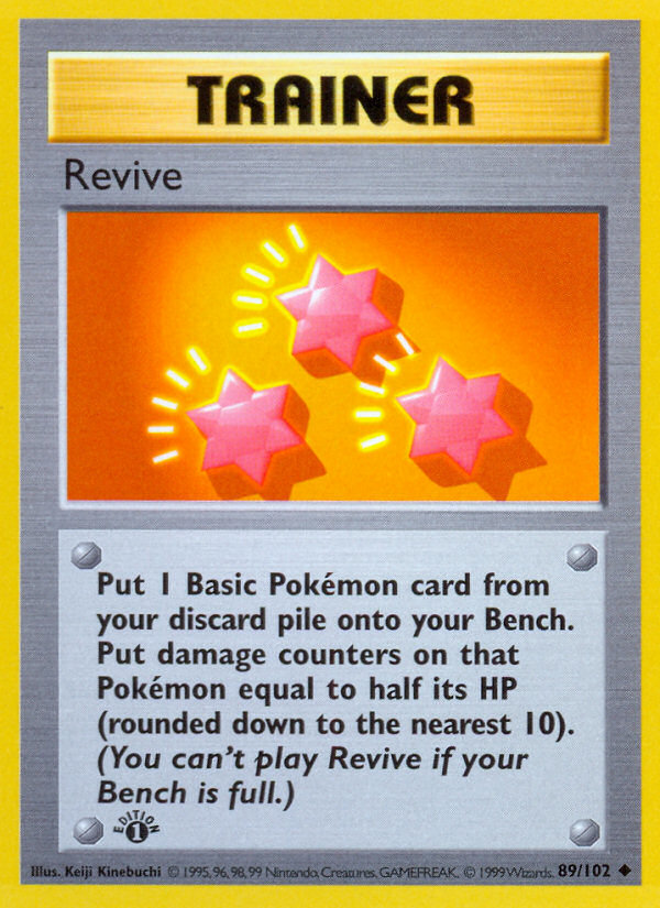 Revive (89/102) (Shadowless) [Base Set 1st Edition] | Gam3 Escape