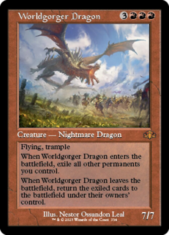 Worldgorger Dragon (Retro) [Dominaria Remastered] | Gam3 Escape