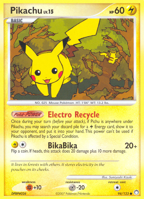 Pikachu (94/123) [Diamond & Pearl: Mysterious Treasures] | Gam3 Escape