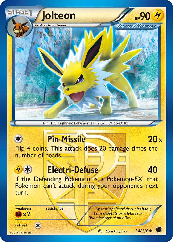 Jolteon (34/116) [Black & White: Plasma Freeze] | Gam3 Escape