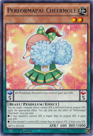 Performapal Cheermole [MP15-EN126] Rare | Gam3 Escape