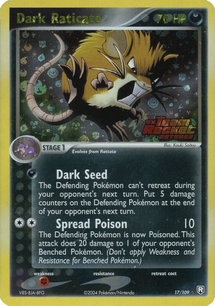 Dark Raticate (17/109) (Stamped) [EX: Team Rocket Returns] | Gam3 Escape