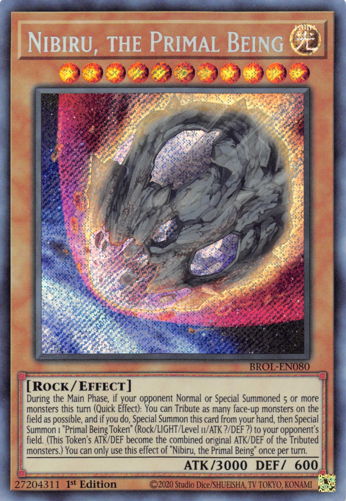 Nibiru, the Primal Being [BROL-EN080] Secret Rare | Gam3 Escape