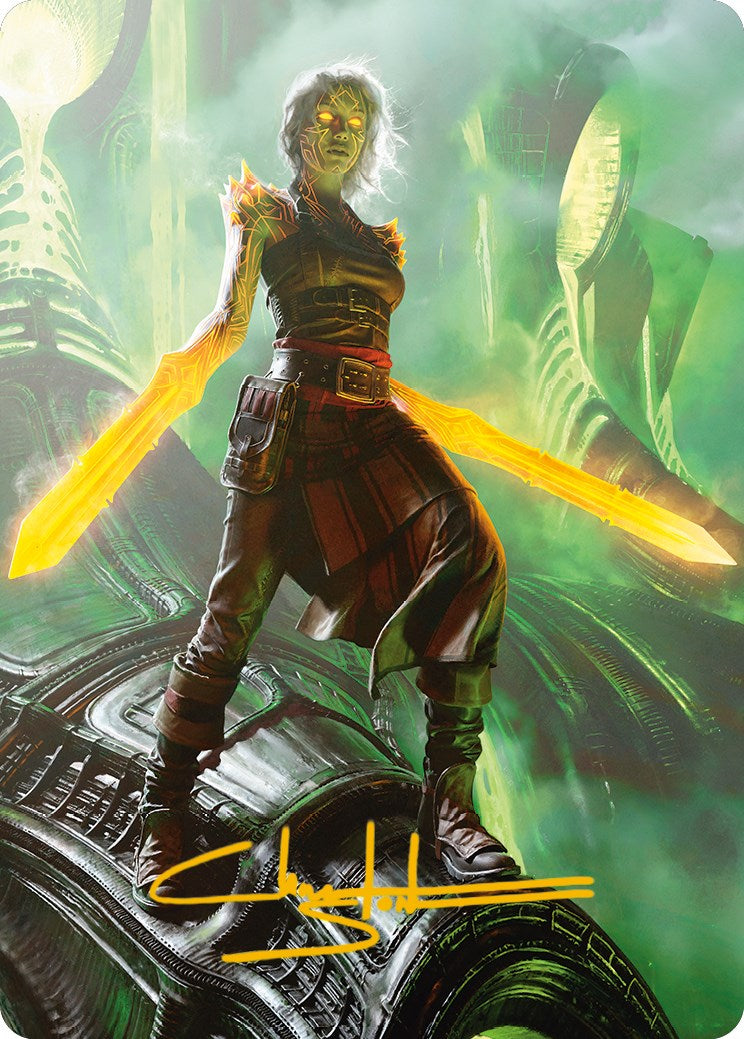Nahiri, the Unforgiving Art Card (Gold-Stamped Signature) [Phyrexia: All Will Be One Art Series] | Gam3 Escape