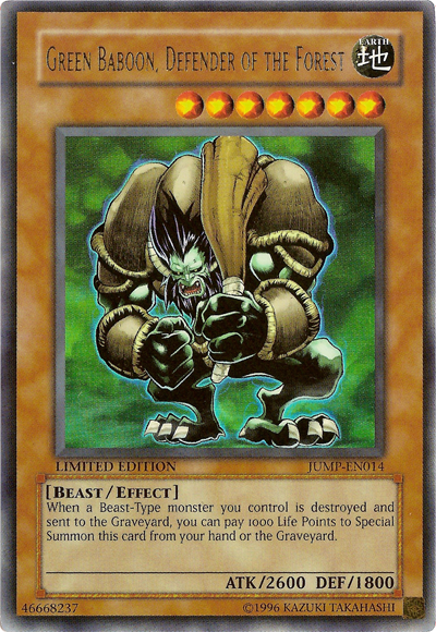 Green Baboon, Defender of the Forest [JUMP-EN014] Ultra Rare | Gam3 Escape