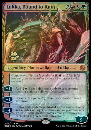 Lukka, Bound to Ruin [Phyrexia: All Will Be One Prerelease Promos] | Gam3 Escape