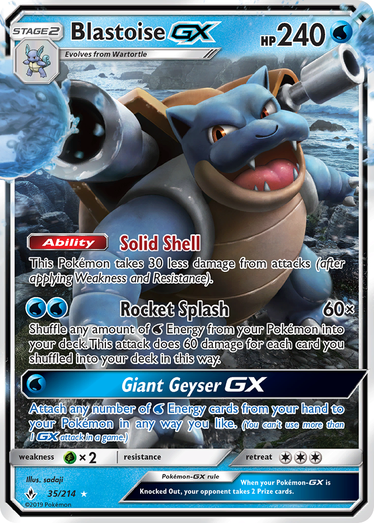 Blastoise GX (35/214) [Sun & Moon: Unbroken Bonds] | Gam3 Escape