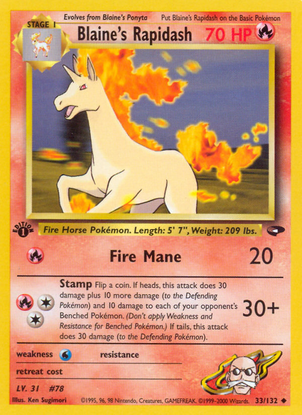 Blaine's Rapidash (33/132) [Gym Challenge 1st Edition] | Gam3 Escape