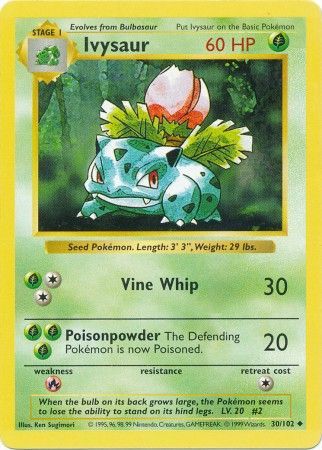 Ivysaur (30/102) [Base Set Shadowless Unlimited] | Gam3 Escape