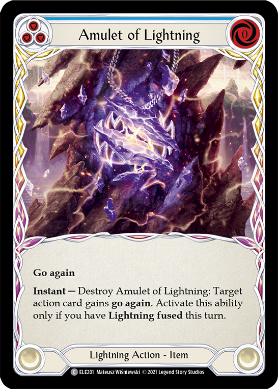Amulet of Lightning [ELE201] (Tales of Aria)  1st Edition Rainbow Foil | Gam3 Escape