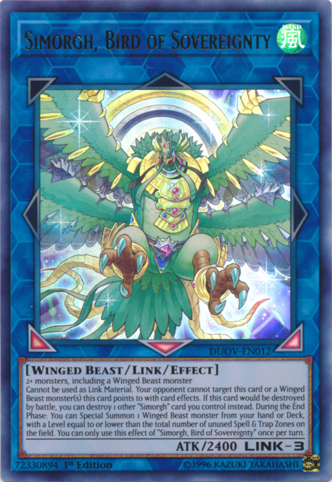 Simorgh, Bird of Sovereignty [DUOV-EN012] Ultra Rare | Gam3 Escape