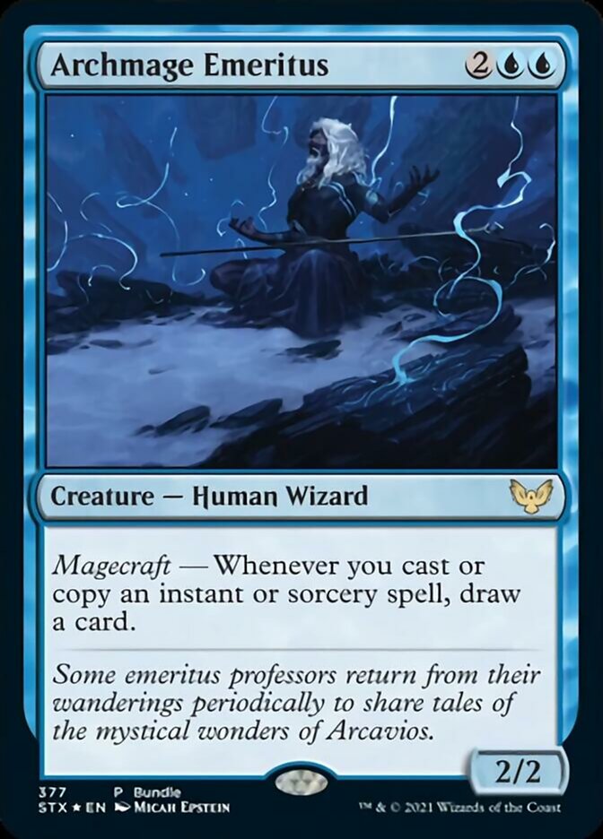 Archmage Emeritus (Bundle) [Strixhaven: School of Mages Promos] | Gam3 Escape