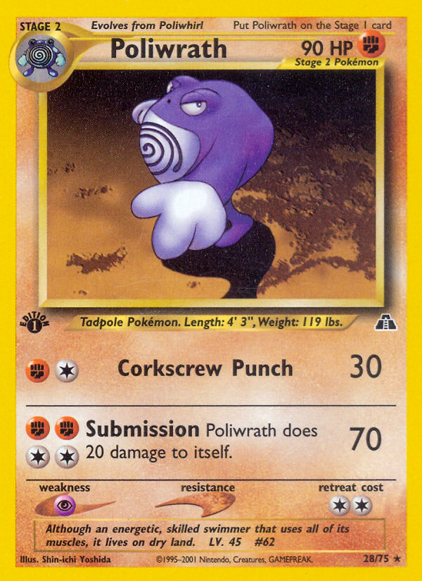 Poliwrath (28/75) [Neo Discovery 1st Edition] | Gam3 Escape