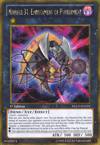 Number 31: Embodiment of Punishment [PGLD-EN024] Gold Secret Rare | Gam3 Escape