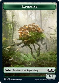 Saproling // Zombie Double-sided Token [Core Set 2021 Tokens] | Gam3 Escape