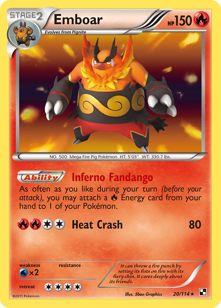 Emboar (20/114) [Black & White: Base Set] | Gam3 Escape