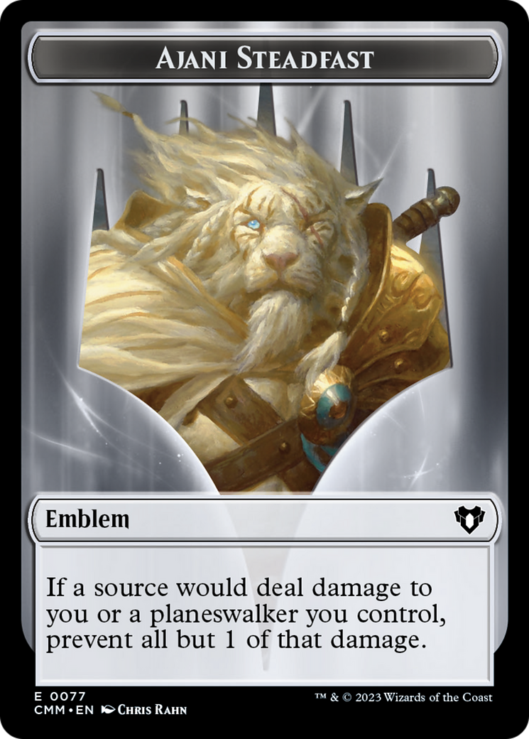 Ajani Steadfast Emblem // Wizard Double-Sided Token [Commander Masters Tokens] | Gam3 Escape