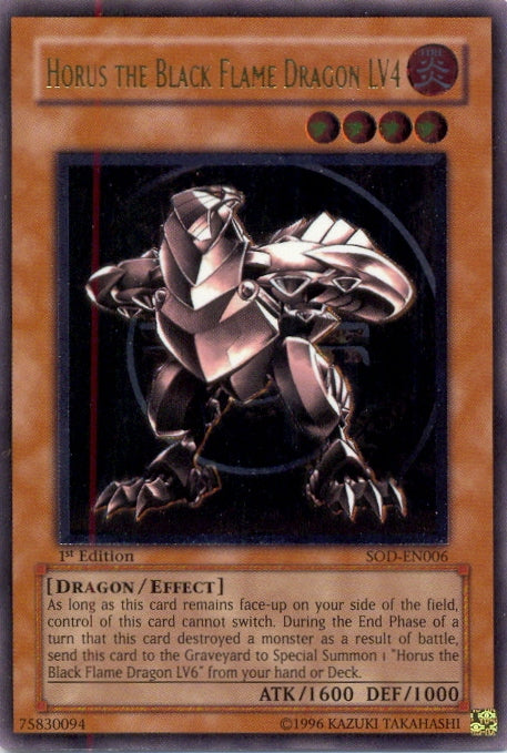 Horus The Black Flame Dragon LV4 (UTR) [SOD-EN006] Ultimate Rare | Gam3 Escape