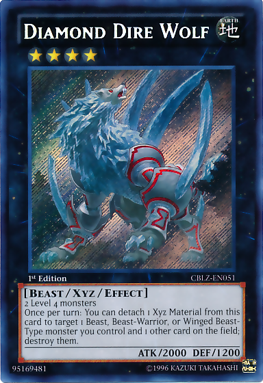 Diamond Dire Wolf [CBLZ-EN051] Secret Rare | Gam3 Escape