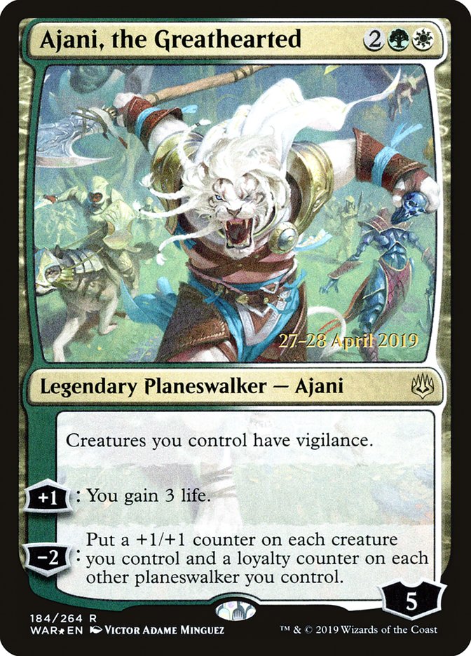 Ajani, the Greathearted  [War of the Spark Prerelease Promos] | Gam3 Escape
