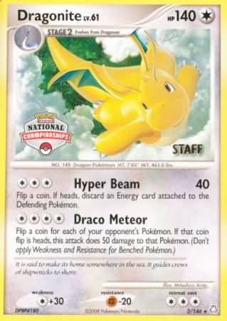 Dragonite (2/146) (National Championship Staff) [Diamond & Pearl: Legends Awakened] | Gam3 Escape