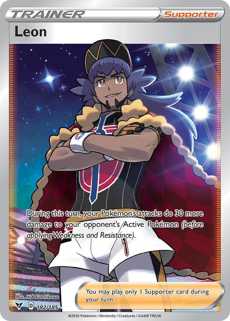 Leon (182/185) [Sword & Shield: Vivid Voltage] | Gam3 Escape